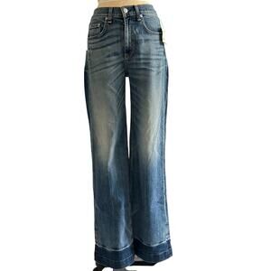 Rag & Bone JEAN Women’s Newquay Released Hem Wide Leg Jeans Size 25 NWT USA